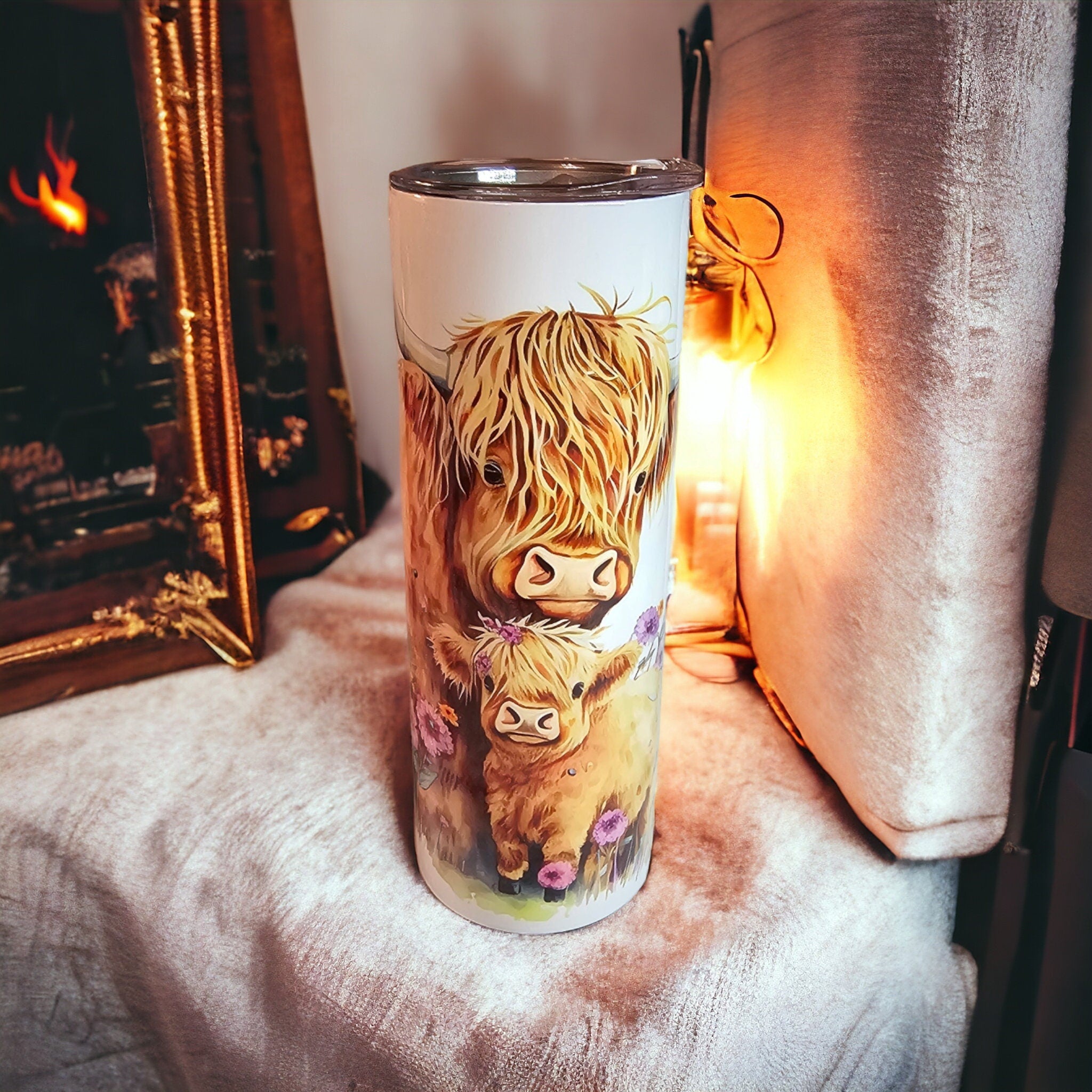 Highland Cow, 20oz insulated tumbler/mug.