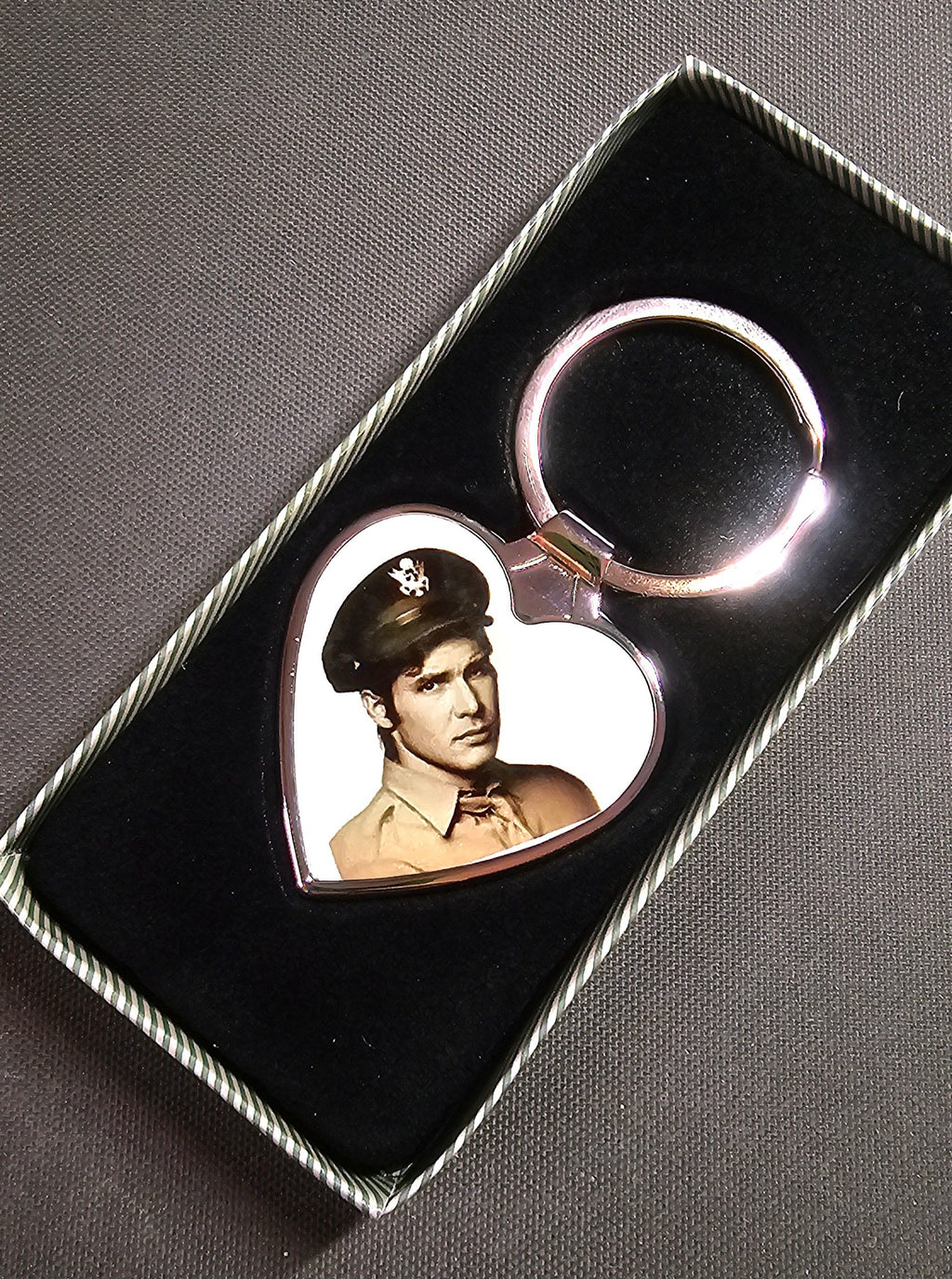 Heart shaped photo keyring