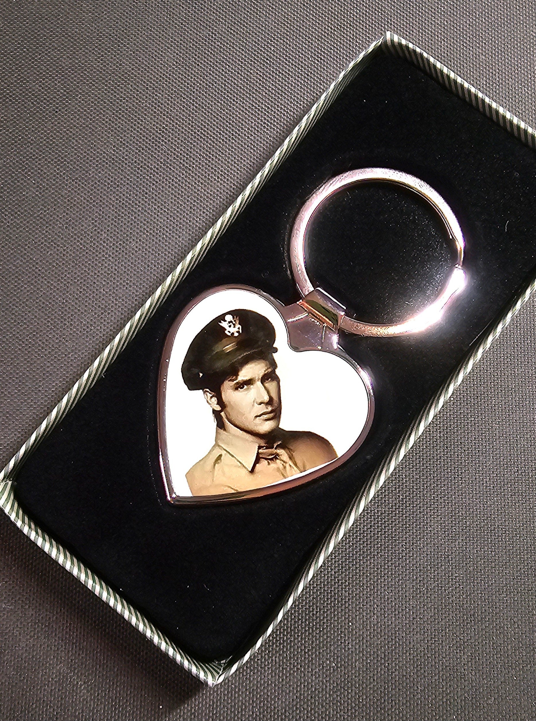Heart shaped photo keyring