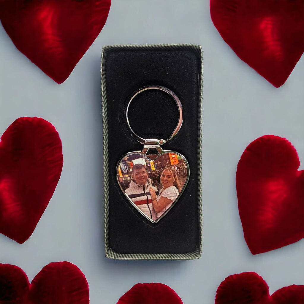 Heart shaped photo keyring