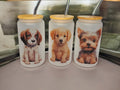 Handprinted Dog 16oz Libby Glass Jar with Bamboo Lid