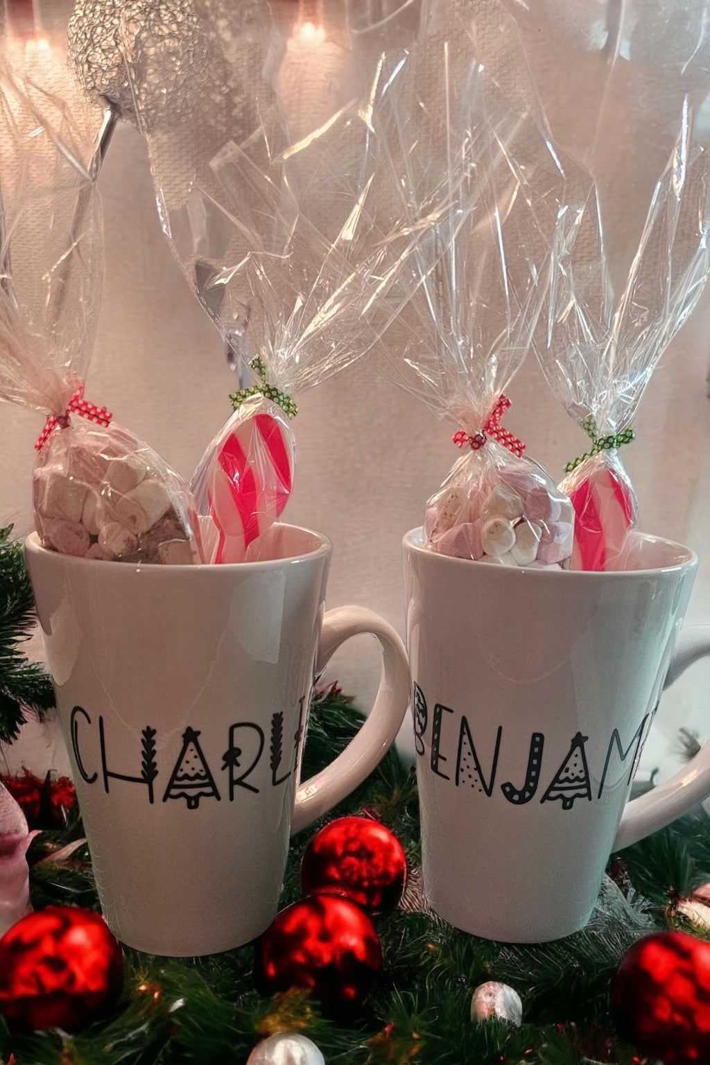 Personalised hot chocolate mug set