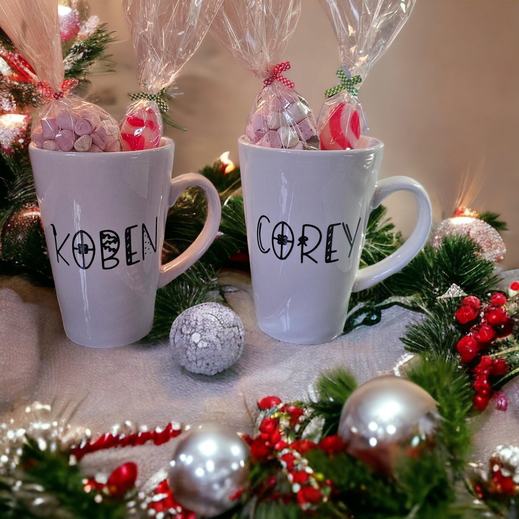 Personalised hot chocolate mug set