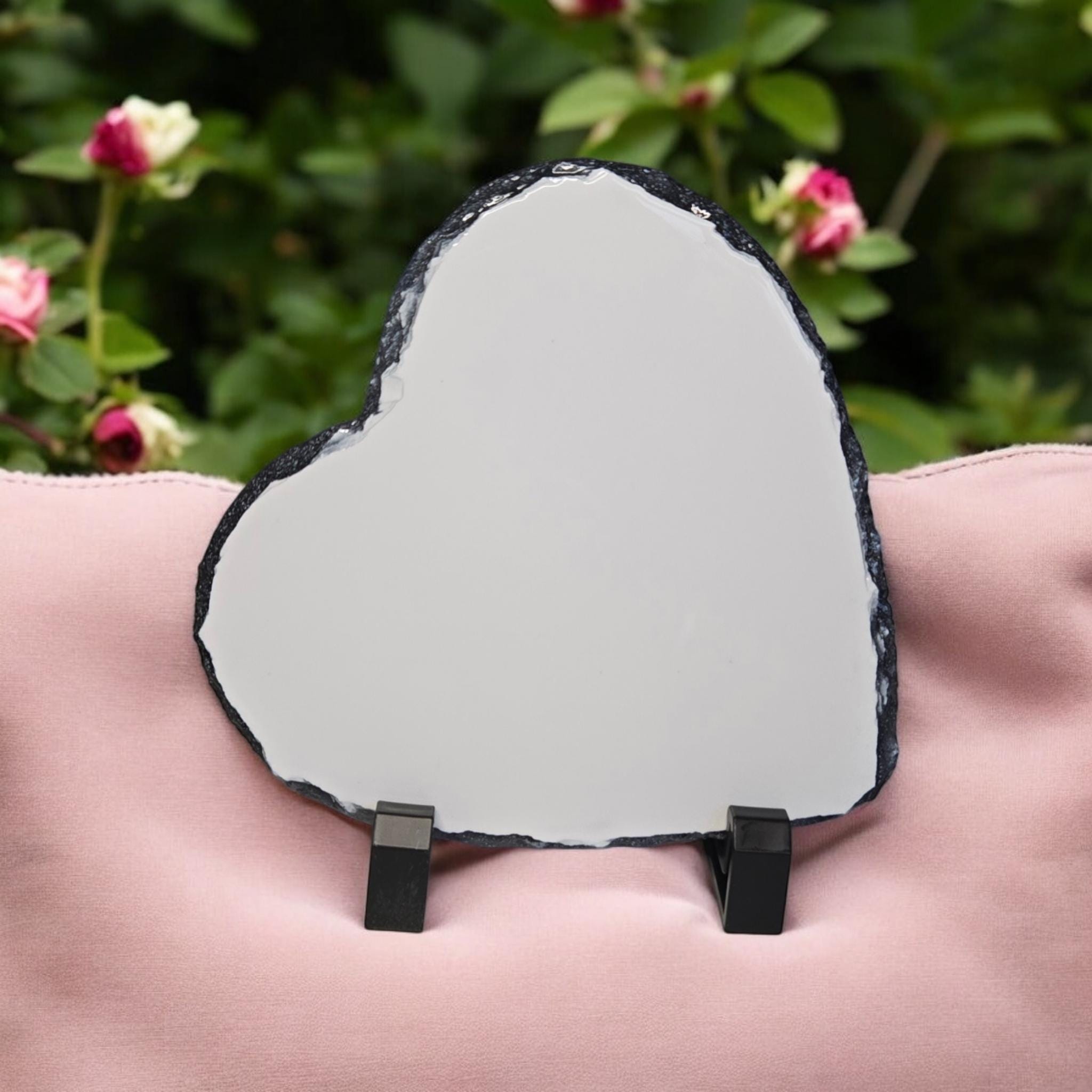 Personalised heart shaped, photo slate
