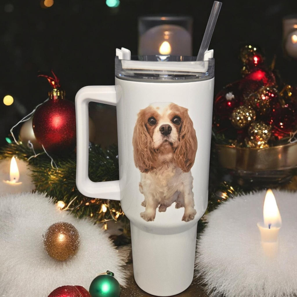 Personalised photo, 40oz insulated "Stanley" style tumbler.