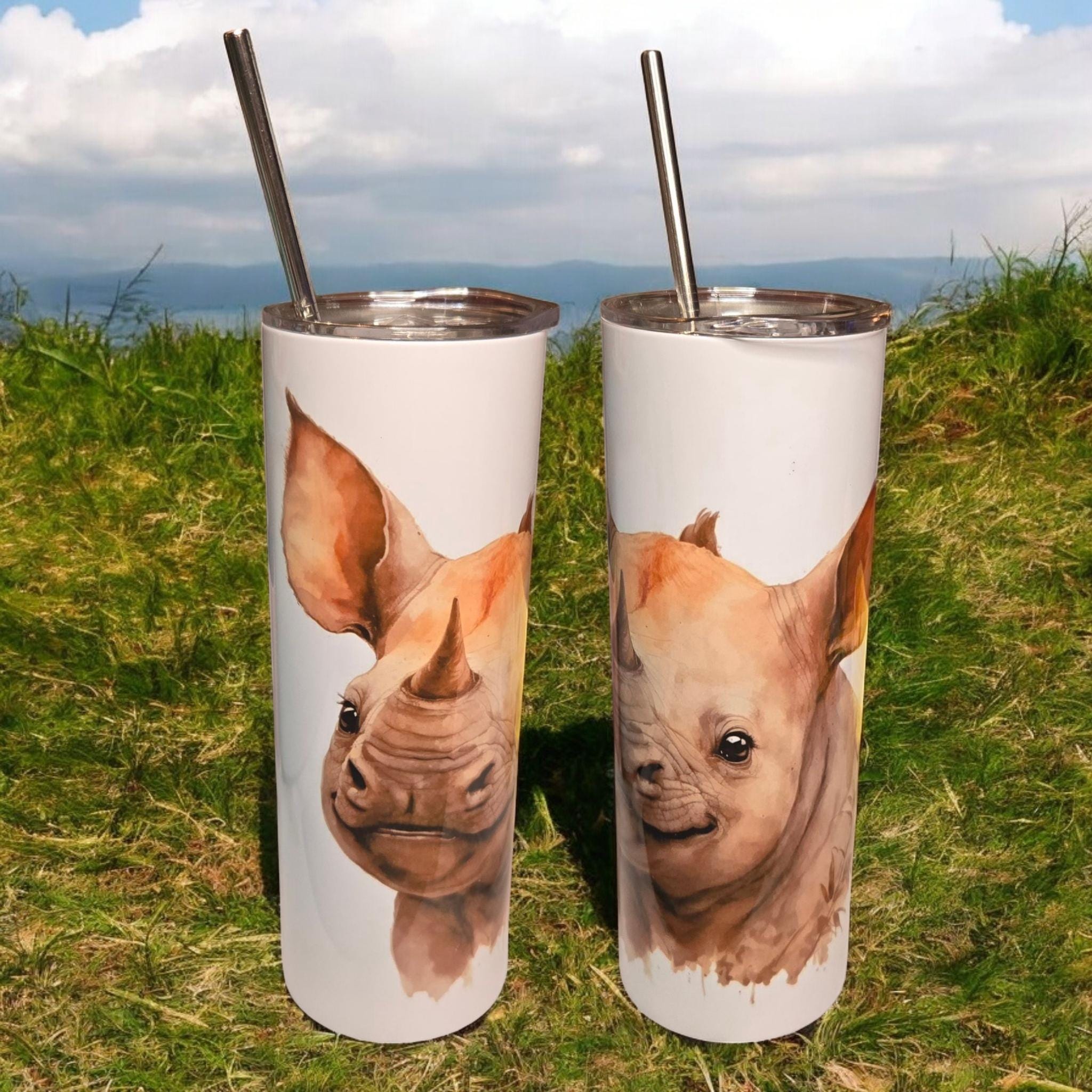 Safari/zoo animals, 20oz insulated tumbler/mug.