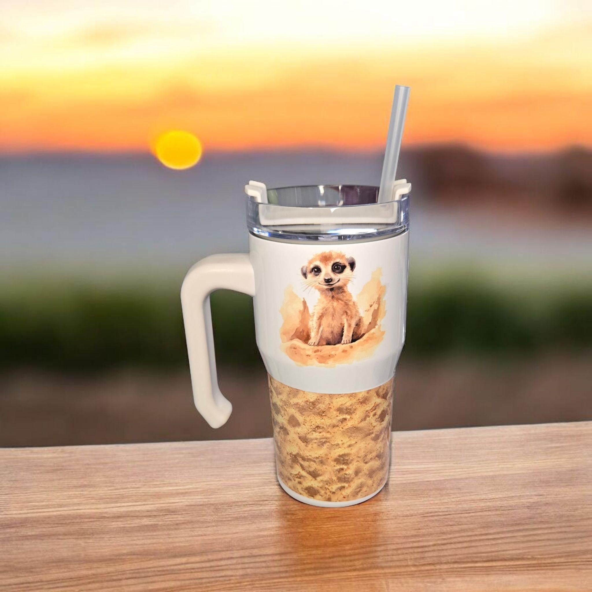 Safari/zoo animals, 20oz mini "Stanley" style tumbler/mug.