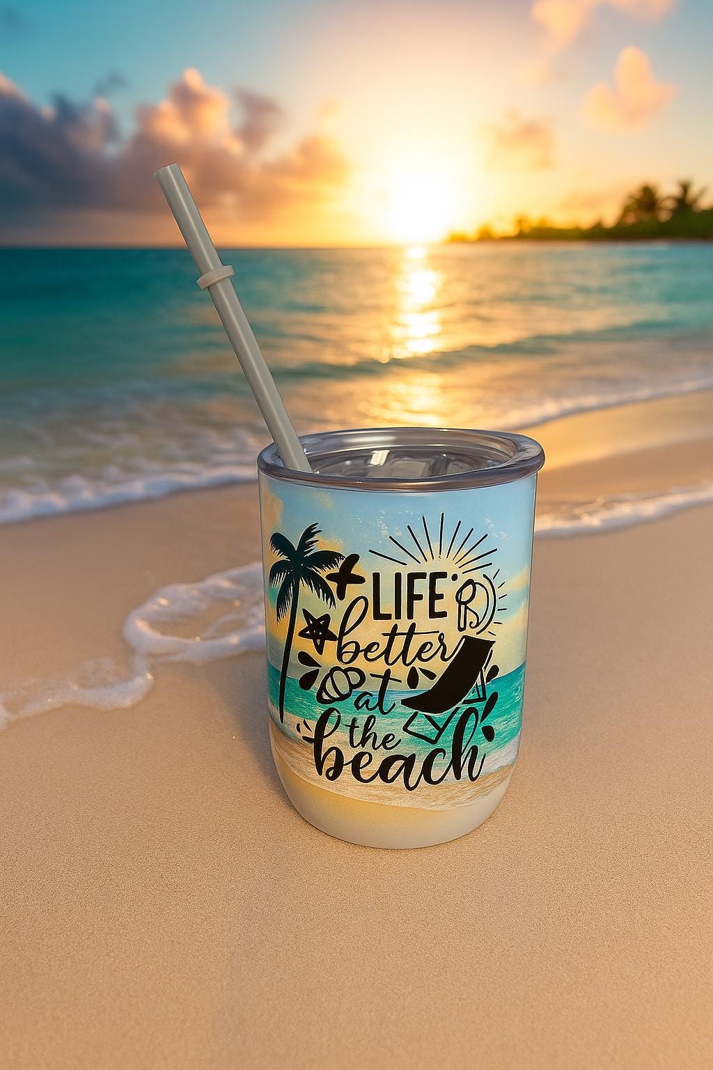 Beach holiday wine cup