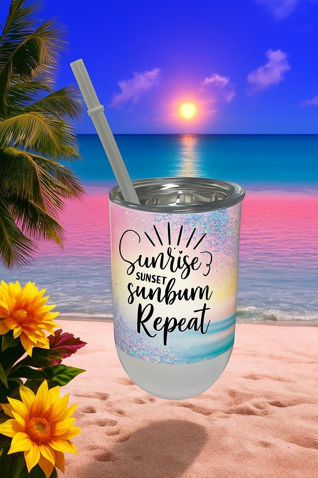 Beach holiday wine cup