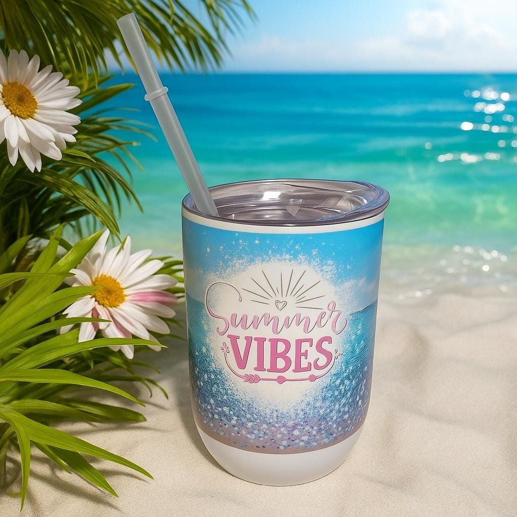 Beach holiday wine cup