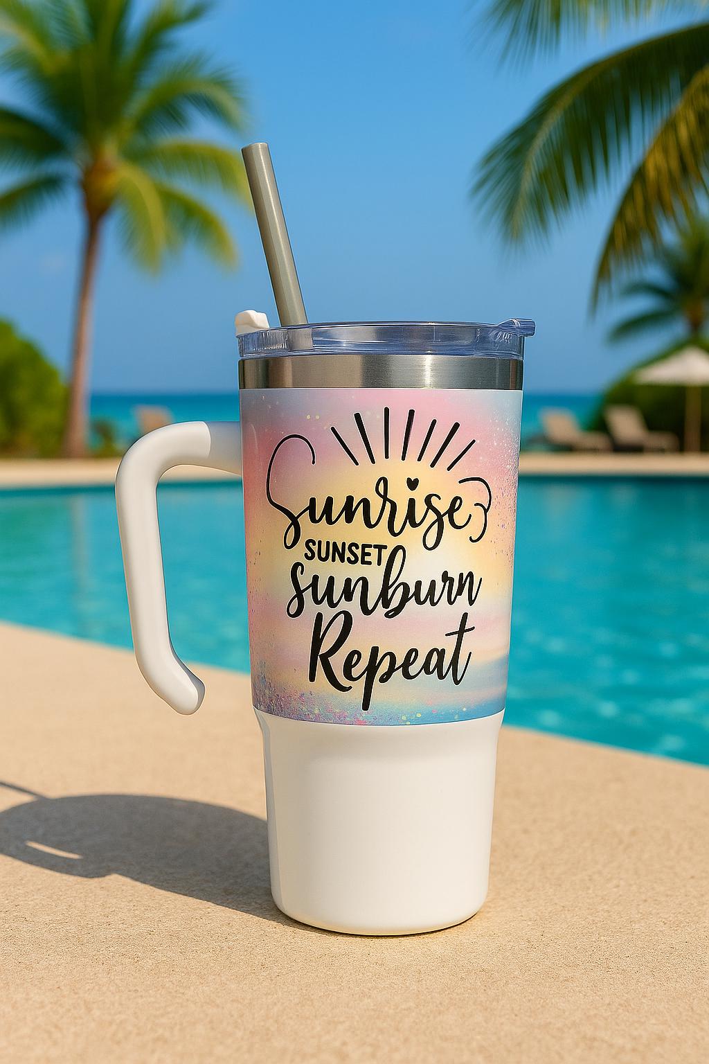 Beach holiday mini "stanley" style cup
