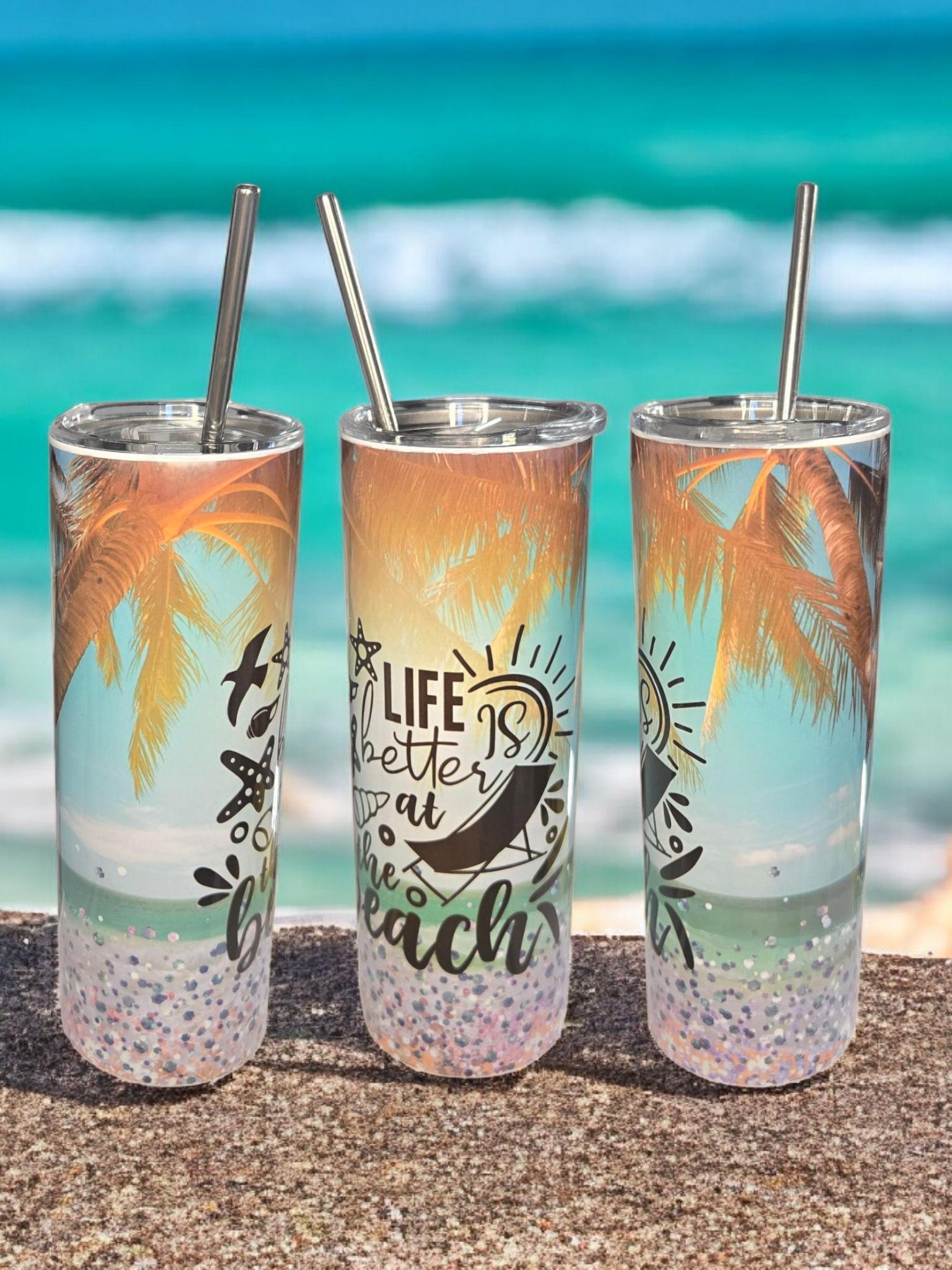 Beach holiday 20oz insulated skinny tumbler
