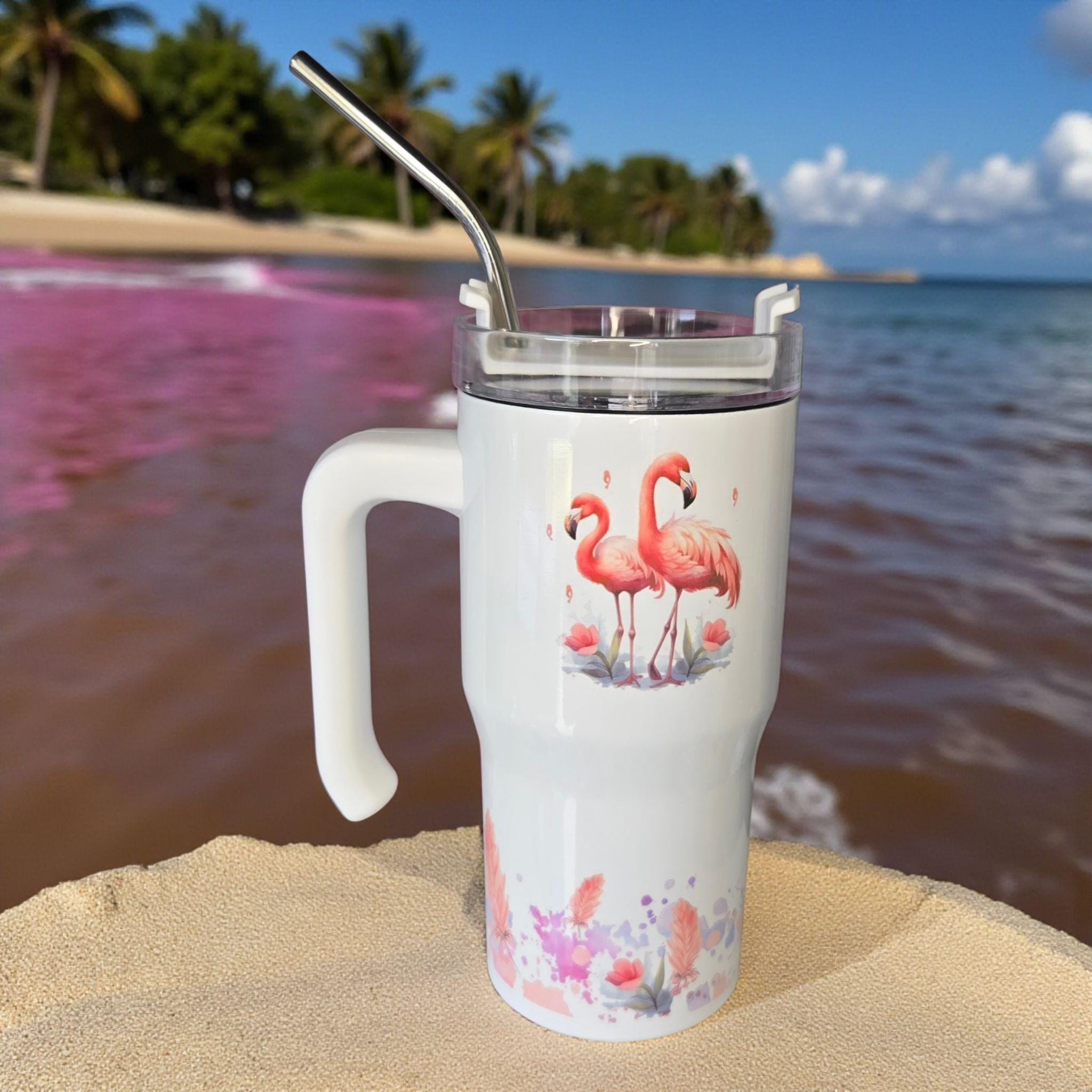 Safari/zoo animals, 20oz mini "Stanley" style tumbler/mug.