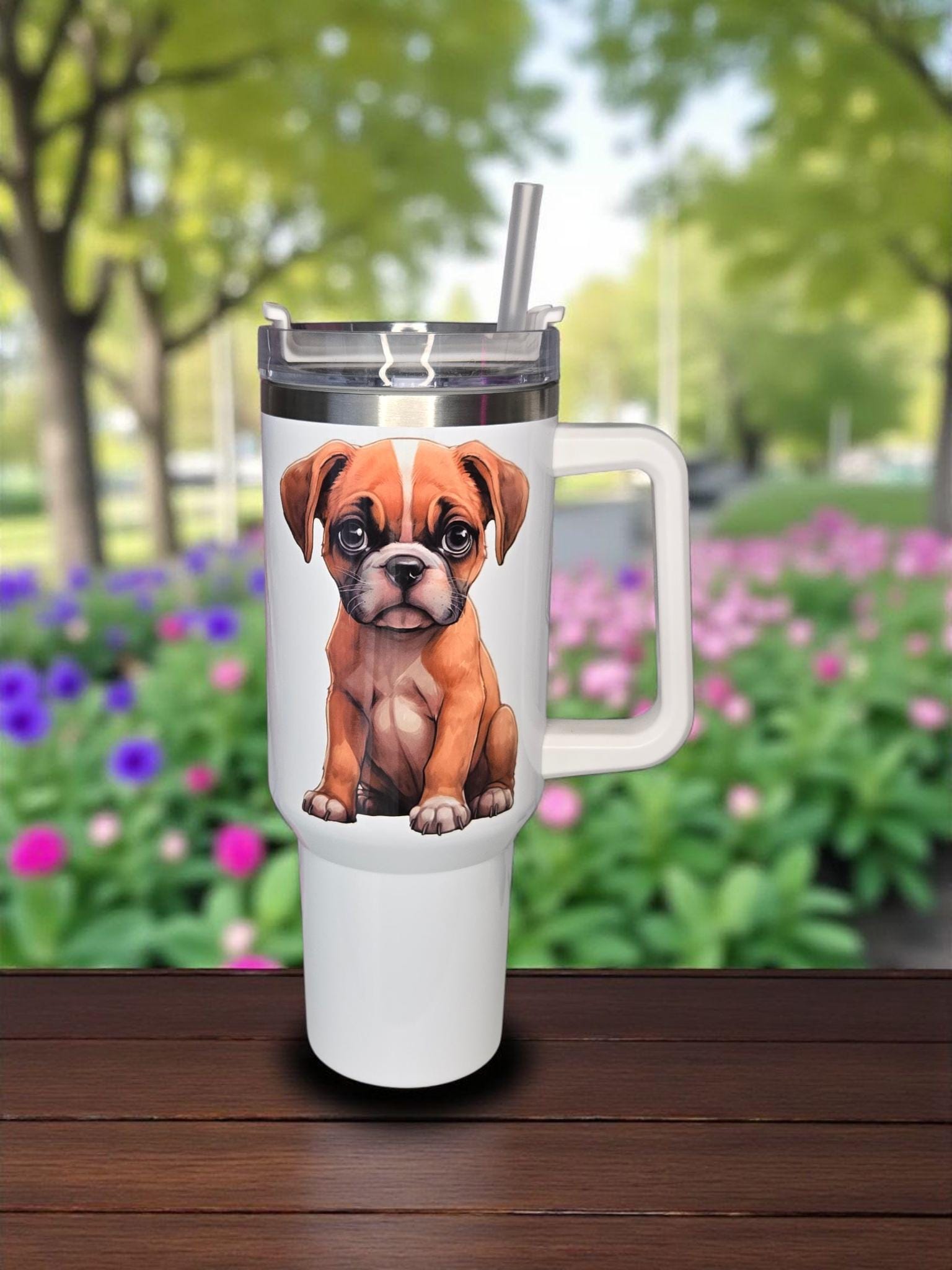 Dog Stainless Steel Insulated Tumbler, 40oz Stanley Style Travel Mug