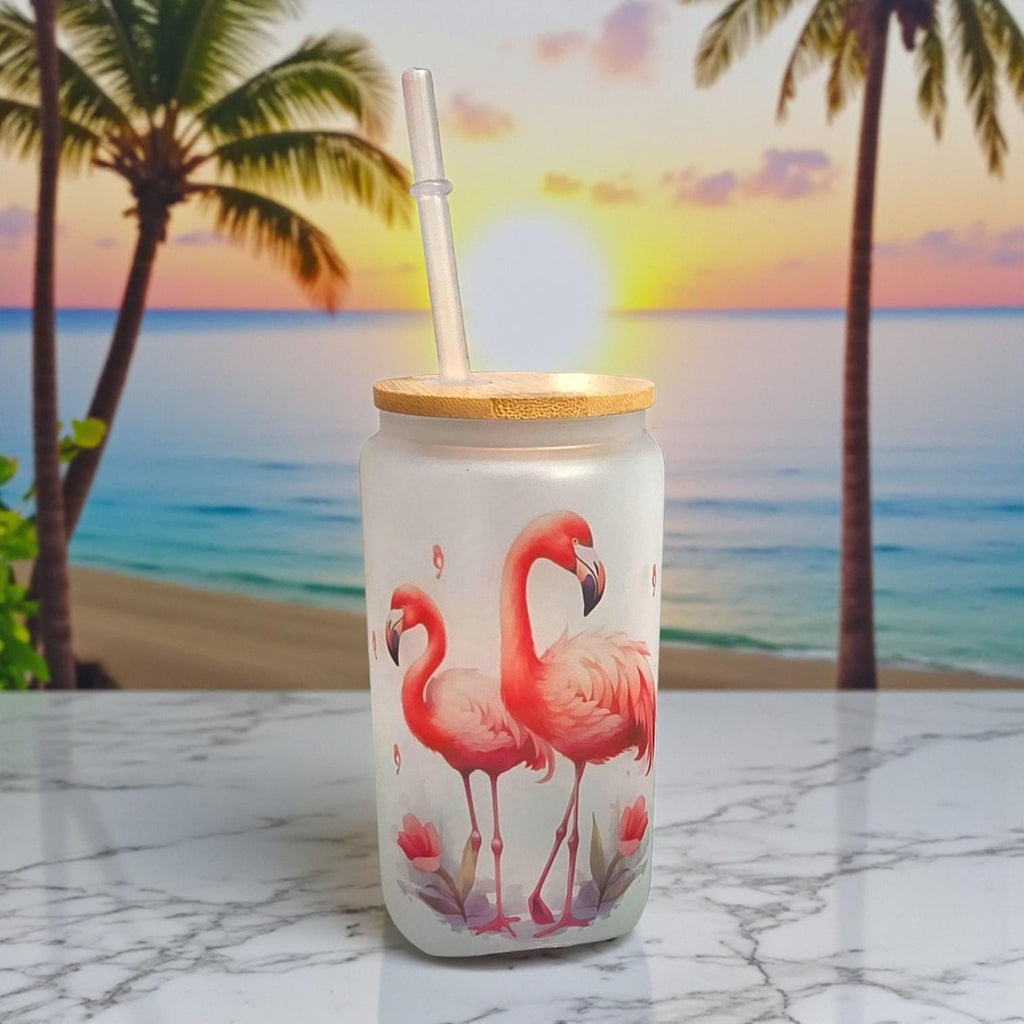 Safari/zoo animals, 16oz glass, can style drinking jar
