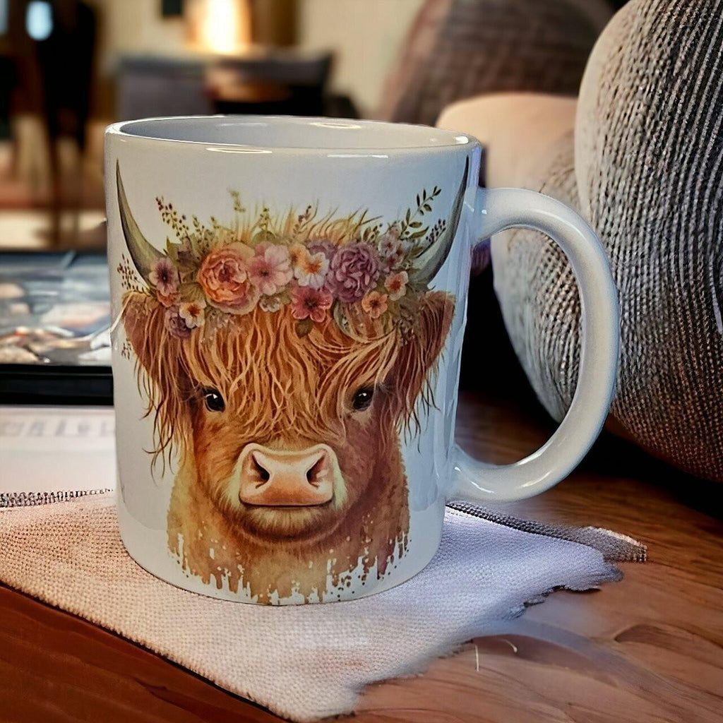 Highland cow 12oz ceramic mug