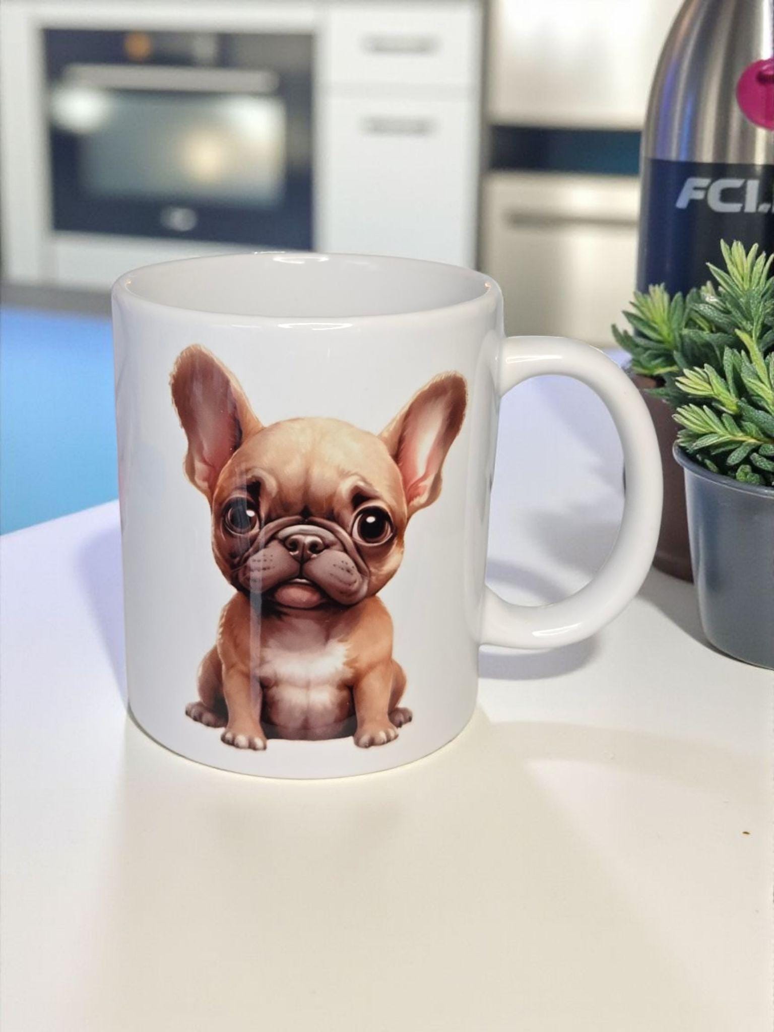 Puppy Dog Mug: Hand Printed 12oz Ceramic Mug