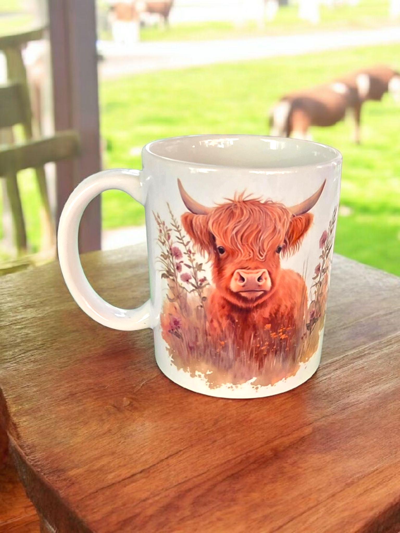 Highland cow 12oz ceramic mug