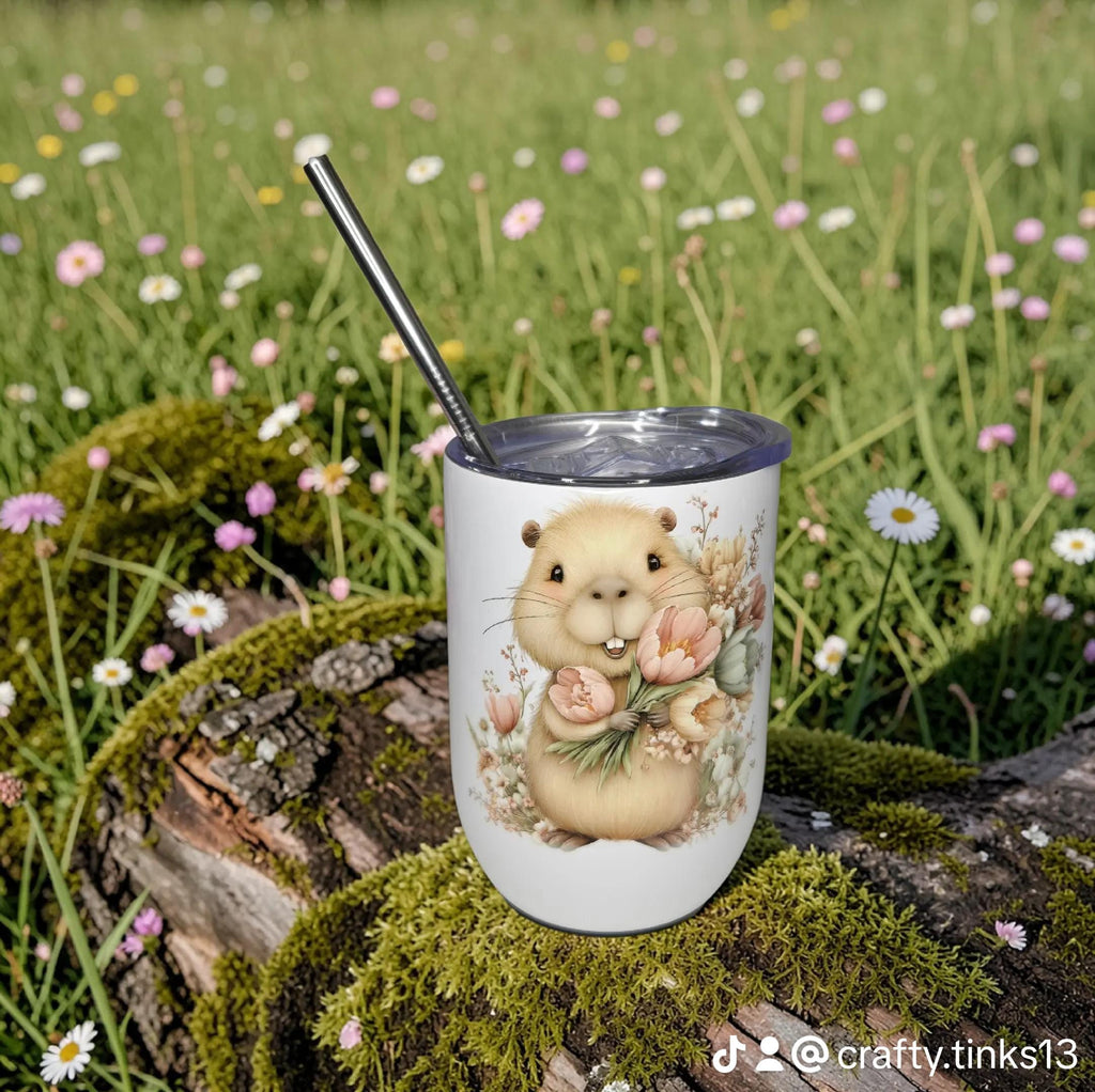 Capybara, 12oz insulated wine tumbler/mug.