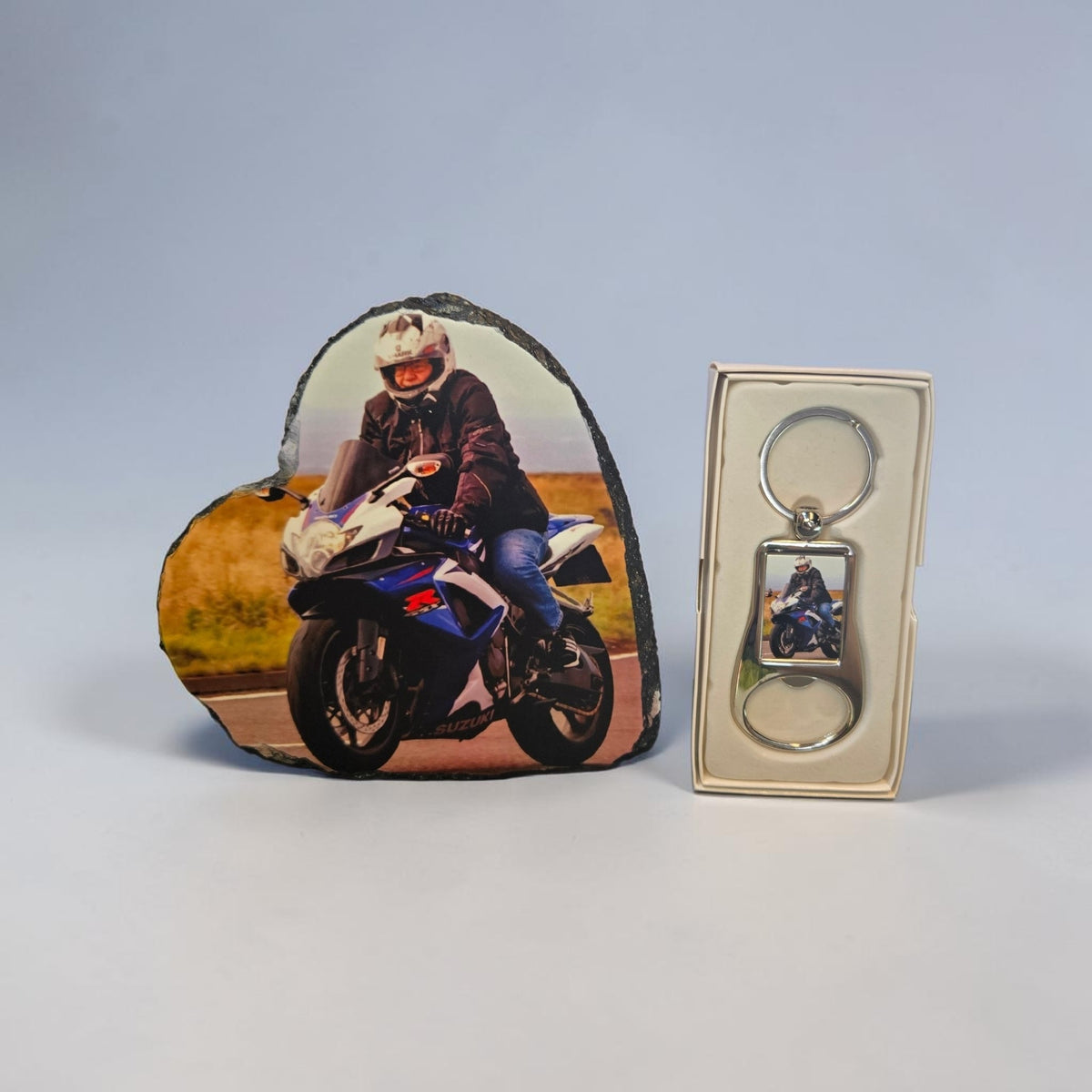 Personalised heart shaped, photo slate